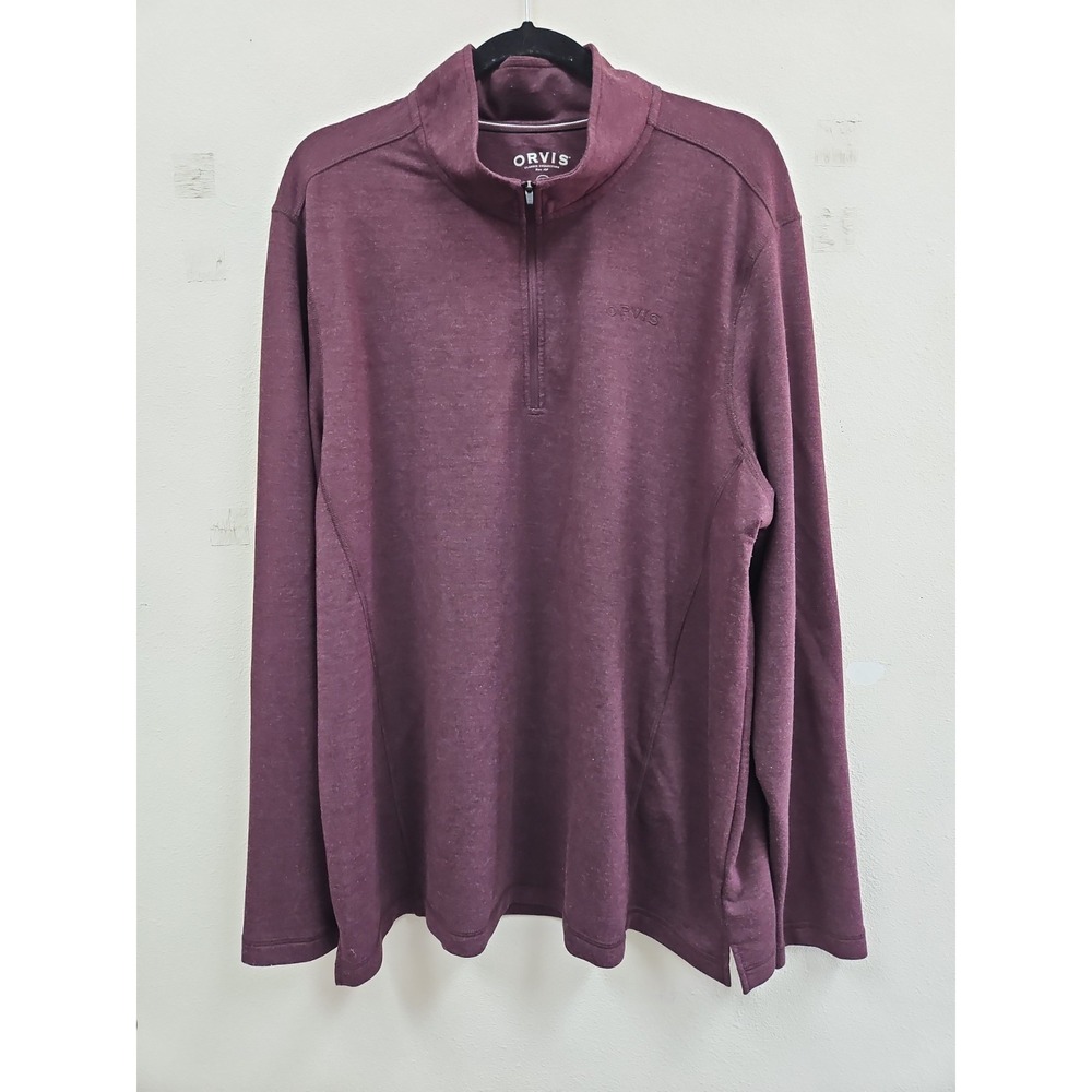 ORVIS Sweatshirt Mens XXl 1/4 Zip Pullover Stretch Outdoor Hiking Camping